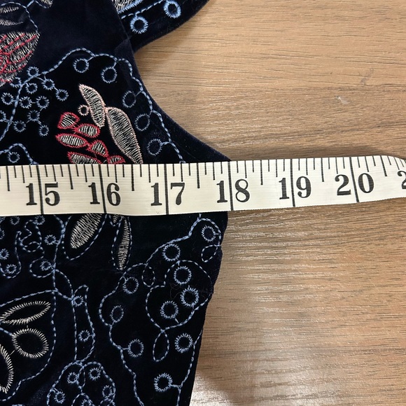 NWT FOXIEDOX Navy and Pink Embroidered Dress - Picture 9 of 15